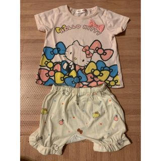 ハローキティ(ハローキティ)の女の子　80 ハローキティ　Tシャツ　パンツ　セット　パジャマ　水遊び　保育園(パジャマ)