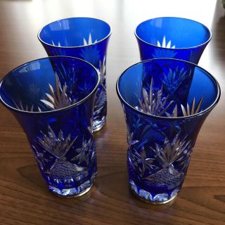 shibamasa7様専用♪江戸切子グラス　4個セット　一口ビールグラス(グラス/カップ)