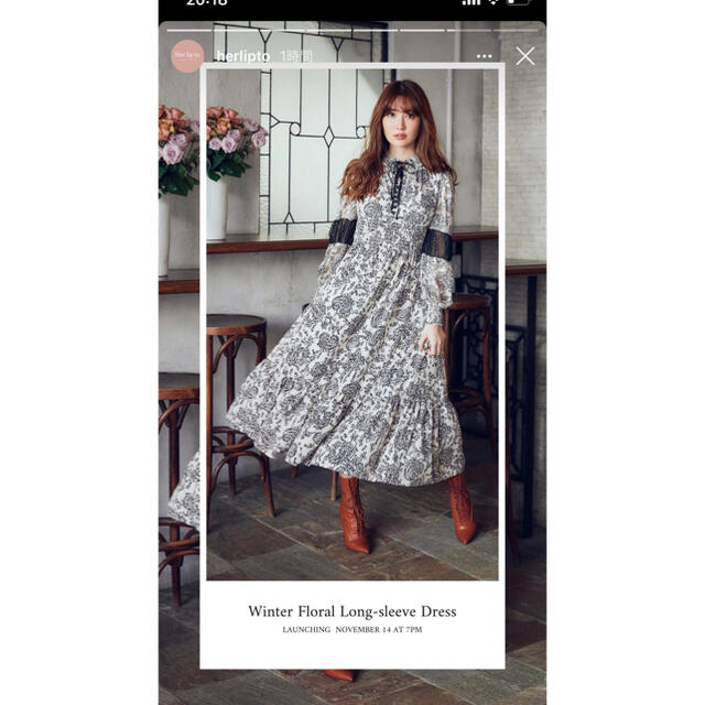 herlipto ワンピース　winter floral dressレディース