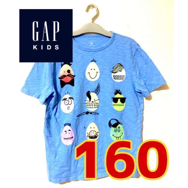 GAP Kids(ギャップキッズ)の【美品】Gap Kids ギャップキッズ 水色 Tシャツ 160サイズ キッズ/ベビー/マタニティのキッズ服男の子用(90cm~)(Tシャツ/カットソー)の商品写真