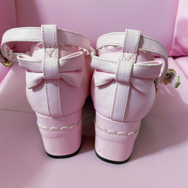 Angelic Pretty(アンジェリックプリティー)の【1度のみ着用】Angelic Pretty💗宝石リボンシューズ ピンク レディースの靴/シューズ(ハイヒール/パンプス)の商品写真