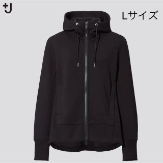 ユニクロ(UNIQLO)のドライスウェットフルジップパーカ（長袖）　黒Lサイズ(パーカー)