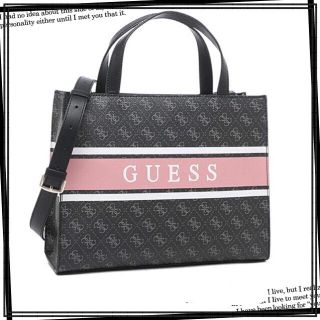 GUESS ゲス トートバッグ モニーク グレー ピンク