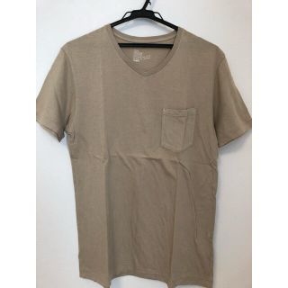 シップス(SHIPS)のSHIPS オーガニッコットン Vネック Tシャツ ベージュ(Tシャツ/カットソー(半袖/袖なし))