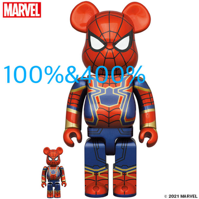 フィギュアBE@RBRICK IRON SPIDER 100％ & 400％　ベアブリック