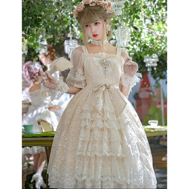 Angelic Pretty(アンジェリックプリティー)のjsk・ブラウス・シフォンガウン3点set レディースのワンピース(ひざ丈ワンピース)の商品写真