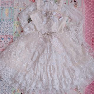 アンジェリックプリティー(Angelic Pretty)のjsk・ブラウス・シフォンガウン3点set(ひざ丈ワンピース)