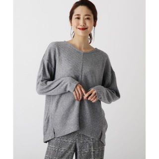 ハッシュアッシュ(HusHush)の(新品)HusHusH アンゴラ混バイヤスVネックプルオーバー L(ニット/セーター)