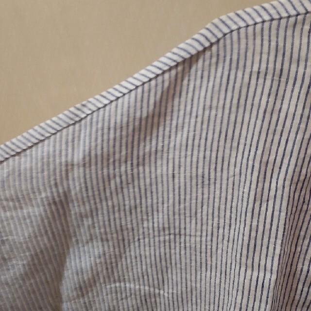 MUJI (無印良品)(ムジルシリョウヒン)の麻半袖ブラウス　ストライプ レディースのトップス(シャツ/ブラウス(半袖/袖なし))の商品写真