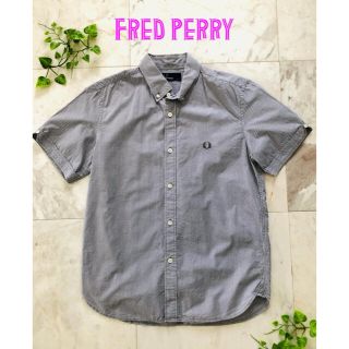 フレッドペリー(FRED PERRY)の【フレッドペリー】チェックシャツ＊グレー＊Sサイズ＊定番＊半袖＊メンズ(シャツ)