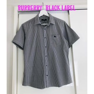 バーバリーブラックレーベル(BURBERRY BLACK LABEL)のバーバリーブラックレーベル＊半袖シャツ＊Mサイズ＊黒＊チェック(シャツ)