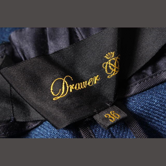 Drawer(ドゥロワー)のドゥロワー Drawer スカート ミニ リボン 36 紺 ネイビー /kf04 レディースのスカート(ミニスカート)の商品写真