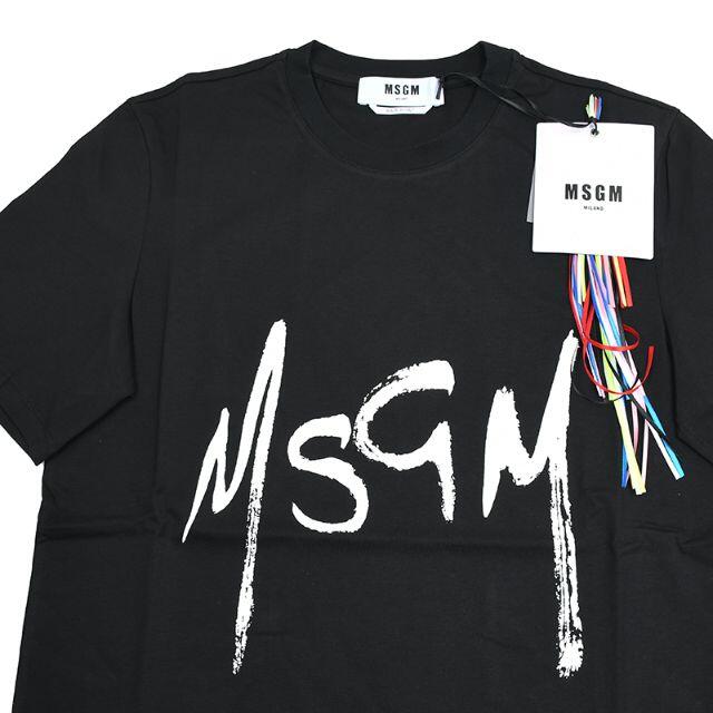 MSGM(エムエスジイエム)のMSGM エムエスジーエム スプレーロゴブラック半袖TシャツS メンズのトップス(Tシャツ/カットソー(半袖/袖なし))の商品写真