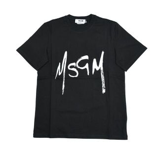 エムエスジイエム(MSGM)のMSGM エムエスジーエム スプレーロゴブラック半袖TシャツS(Tシャツ/カットソー(半袖/袖なし))