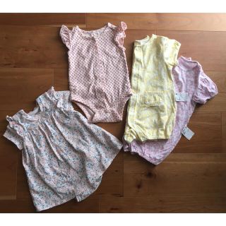 エイチアンドエム(H&M)の女の子夏服[60cm]4枚セット(ロンパース)