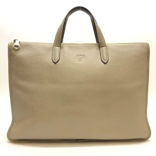 ロエベ(LOEWE)のロエベ アナグラム ロゴ ブリーフケース/ビジネスバッグ レザー グレージュ(ビジネスバッグ)