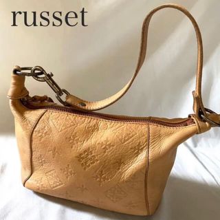 ラシット(Russet)のrusset☆ラシット レザーミニバッグ ポーチバッグ　イエローベージュ(ハンドバッグ)