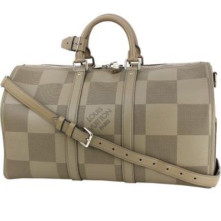 ルイヴィトン(LOUIS VUITTON)のルイヴィトン LOUIS VUITTON ボストンバッグ キーポル・バンドリエール45 グラン ダミエ メンズ ベージュ グレー 未使用展示品 レザー 9703(ボストンバッグ)