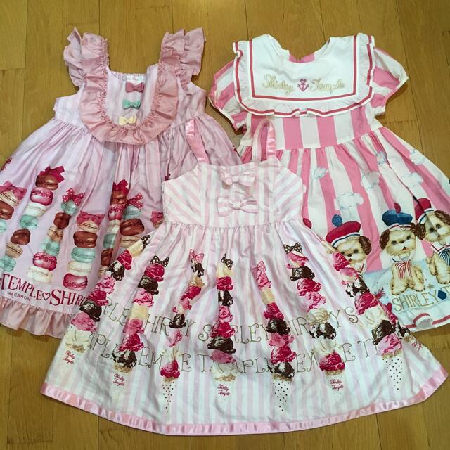 キッズ服女の子用(90cm~)シャーリーテンプル　ワンピース　3点セット