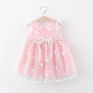 2021新作】子供服　女の子　夏用　ワンピース　袖なし　100cm(ワンピース)