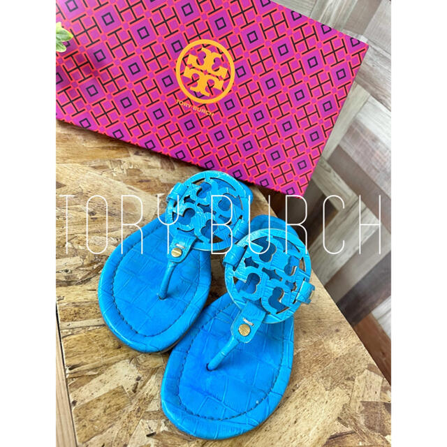 Tory Burch - 【TORY BURCH】サンダル/レディース/フラット/ビーチ/ブルー/夏/ヘビ