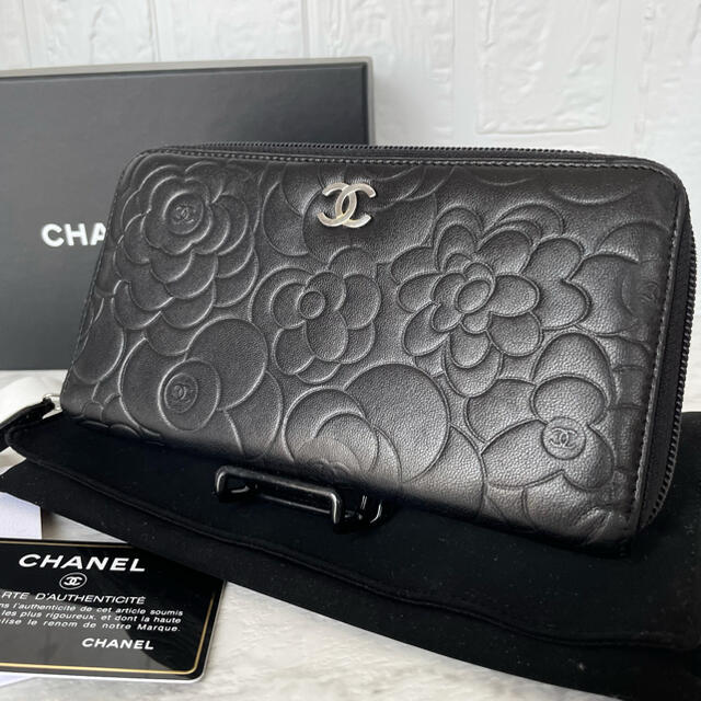 CHANEL シャネル カメリア 長財布 黒