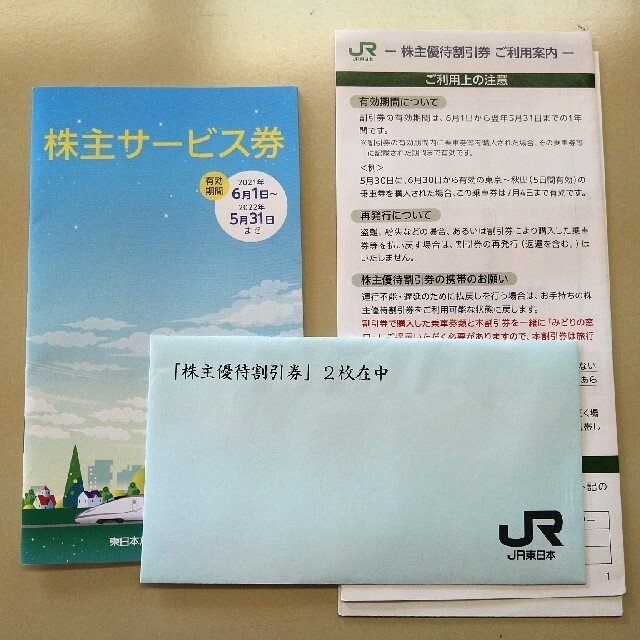 JR東日本　株主優待割引券２枚 チケットの優待券/割引券(その他)の商品写真