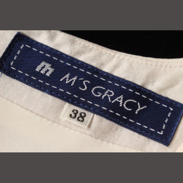 M'S GRACY(エムズグレイシー)のエムズグレイシー M'S GRACY ワンピース ひざ丈 七分袖 フリンジ フ レディースのワンピース(ひざ丈ワンピース)の商品写真