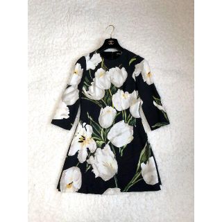 ドルチェアンドガッバーナ(DOLCE&GABBANA)のDOLCE&GABBANA　美品　チューリップ　ワンピース　40(ミニワンピース)