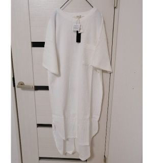 メルロー(merlot)のsale新品フィリルfillil ワッフル生地のロングTシャツ☆白(ロングワンピース/マキシワンピース)