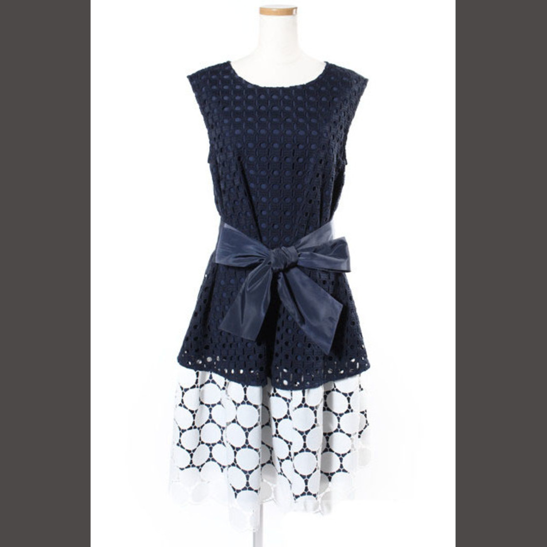 チェスティ Chesty 17AW ワンピース ノースリーブ カットワーク ドッ チェスティ Chesty 17AW ワンピース ノースリーブ カットワーク ドッ