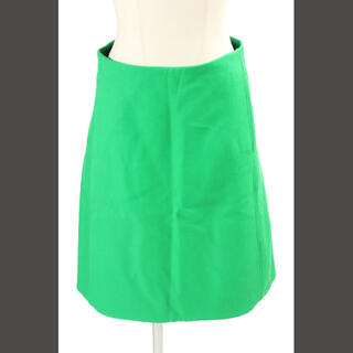 ドゥロワー(Drawer)のドゥロワー Drawer スカート ひざ丈 台形  ウール シルク 36 緑 グ(ひざ丈スカート)