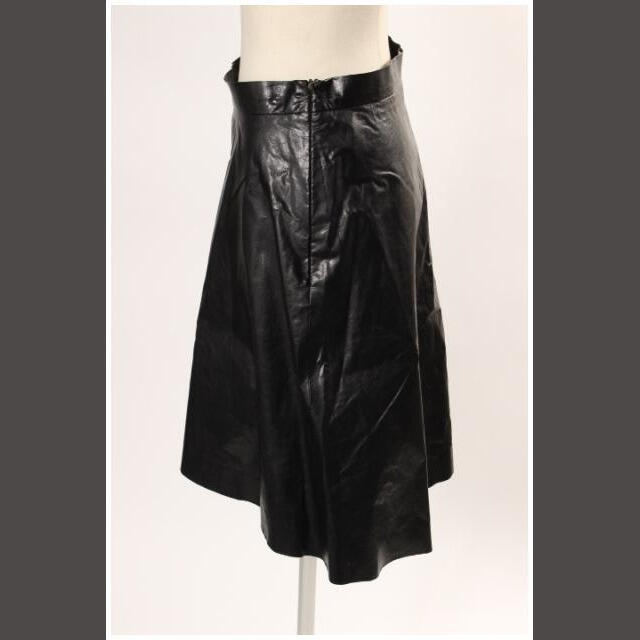 MSGM(エムエスジイエム)のエムエスジーエム MSGM スカート フレア ひざ丈 フェイクレザー 40 黒 レディースのスカート(ひざ丈スカート)の商品写真