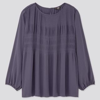 ユニクロ(UNIQLO)のUNIQLO ジョーゼットプリーツブラウス（長袖）(シャツ/ブラウス(長袖/七分))