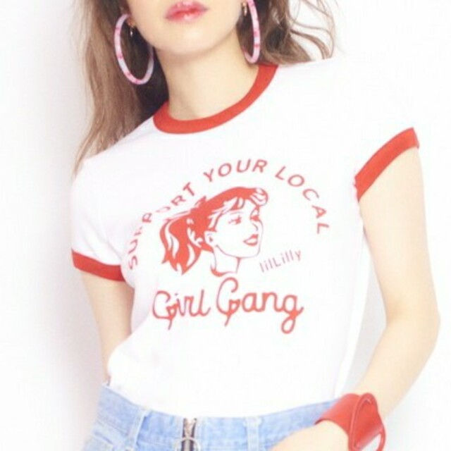 jouetie(ジュエティ)のリルリリー　リンガープリントTシャツ レディースのトップス(Tシャツ(半袖/袖なし))の商品写真