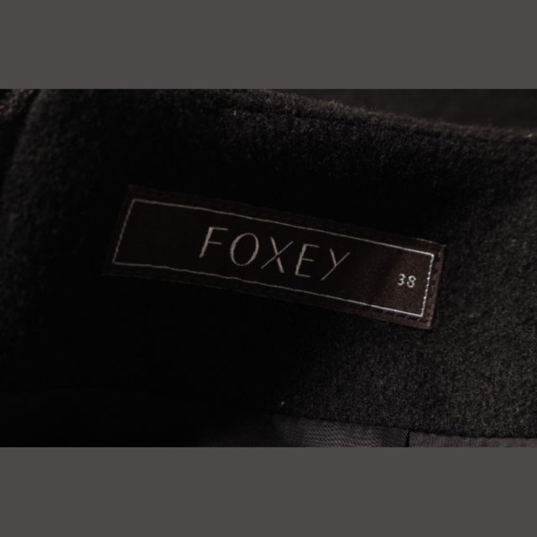 FOXEY(フォクシー)のフォクシー FOXEY スカート 台形 ひざ丈 カシミヤ 38 黒 ブラック 3 レディースのスカート(ひざ丈スカート)の商品写真