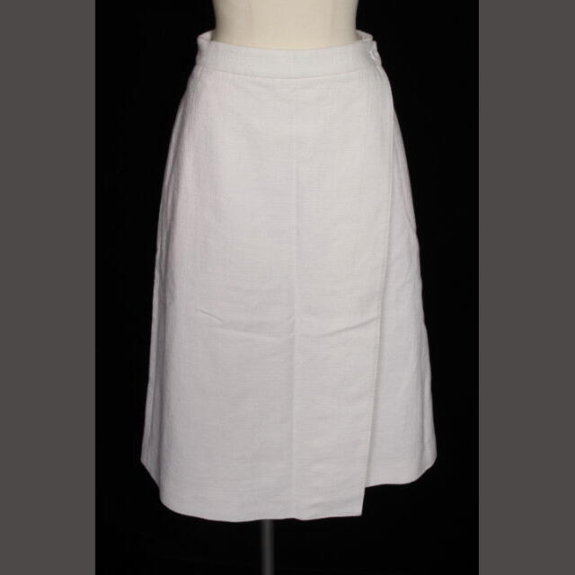 ドゥロワー Drawer スカート ひざ丈 ラップ 36 白 ホワイト /fy0