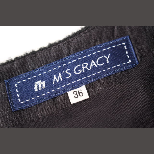 M'S GRACY(エムズグレイシー)のエムズグレイシー M'S GRACY ワンピース ひざ丈 長袖 ウール混 36 レディースのワンピース(ひざ丈ワンピース)の商品写真