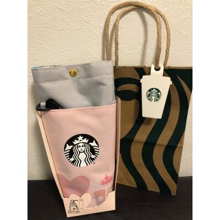 スターバックスコーヒー(Starbucks Coffee)の新品　スターバックス　スタバ　ショルダー ボトルケース　ショップ袋1枚(ショルダーバッグ)