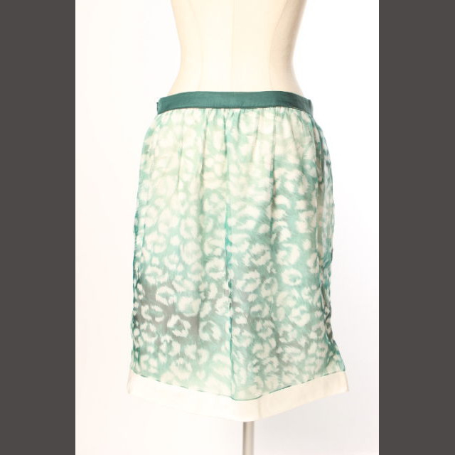 Drawer(ドゥロワー)のドゥロワー Drawer シルク レオパード柄 スカート ahm0513 レディースのスカート(ひざ丈スカート)の商品写真