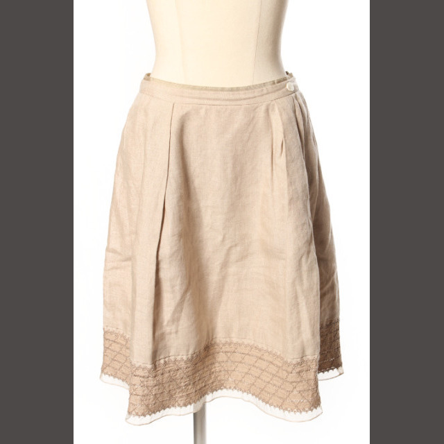 FOXEY(フォクシー)のフォクシー FOXEY Romanesque スカート  ギャザー ひざ丈 麻 レディースのスカート(ひざ丈スカート)の商品写真
