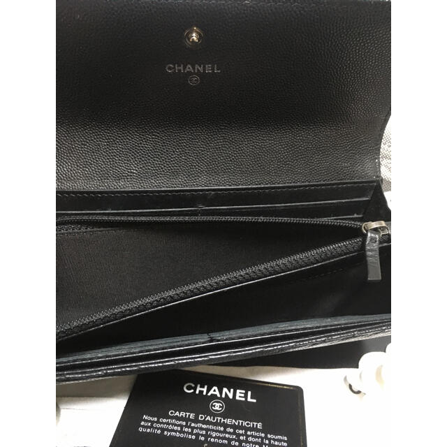 CHANEL(シャネル)の超美品★ シャネル ボーイシャネル キャビアスキン シェブロン 長財布 正規品 レディースのファッション小物(財布)の商品写真