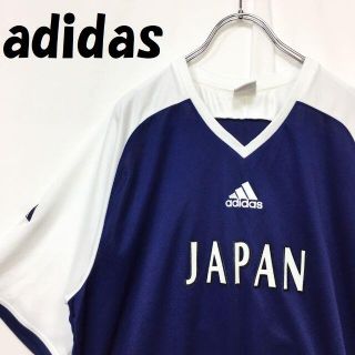 アディダス(adidas)のアディダス Vネック ユニフォーム 半袖Tシャツ JAPAN #22 サイズO(Tシャツ/カットソー(半袖/袖なし))