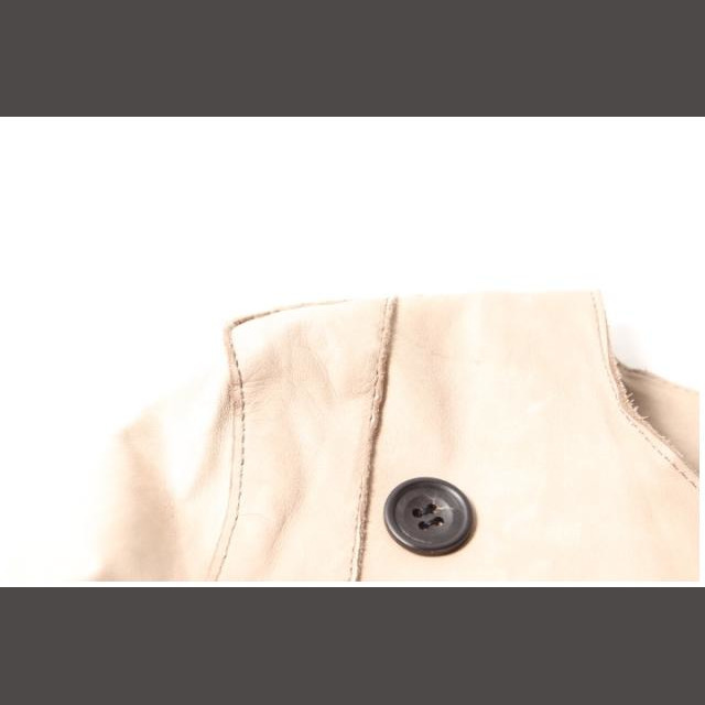 sisi(シシ)のシシ sisii ジャケット ノーカラー カーフ レザー ベージュ /fy051 レディースのジャケット/アウター(その他)の商品写真