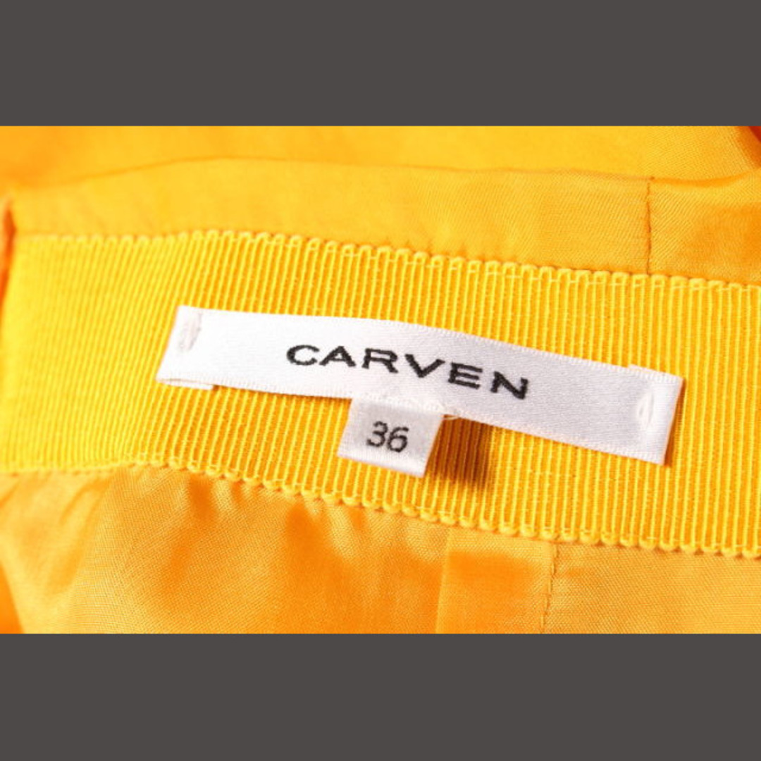 CARVEN(カルヴェン)のカルヴェン CARVEN スカート タイト ラップ ひざ丈 タック 36 黄 イ レディースのスカート(ひざ丈スカート)の商品写真