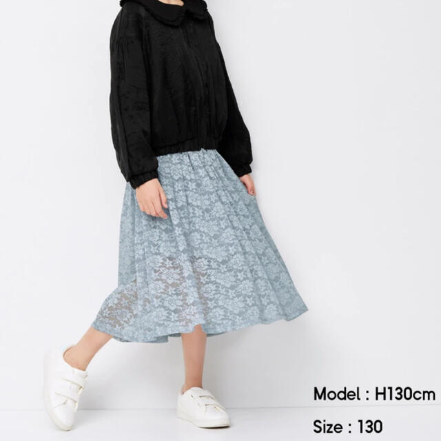 GU(ジーユー)のGIRLSレーススカート キッズ/ベビー/マタニティのキッズ服女の子用(90cm~)(スカート)の商品写真