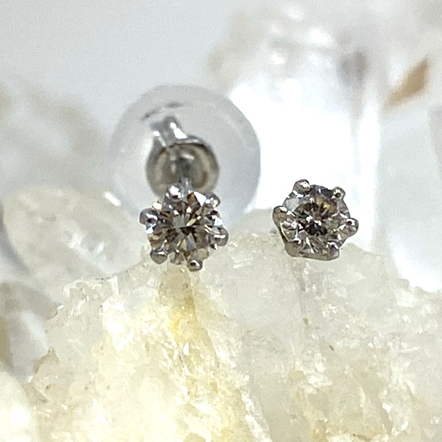 pt900 プラチナ 天然ダイヤモンド 0.1ct ピアス - ピアス