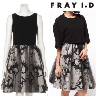 フレイアイディー(FRAY I.D)の美品 フレイアイディー ワンピース ドレス ボレロ付き 結婚式 二次会 袖あり(ひざ丈ワンピース)