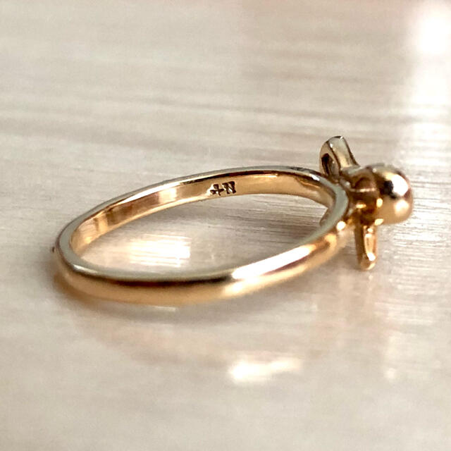 NOJESS(ノジェス)の美品 NOJESS ノジェス リング 指輪 リボン K10 ピンクゴールド 3号 レディースのアクセサリー(リング(指輪))の商品写真