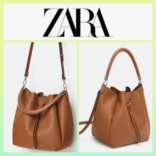 トップステッチハンドル付き バケットバッグ ZARA